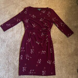 Ralph Lauren Burgundy Floral Dress